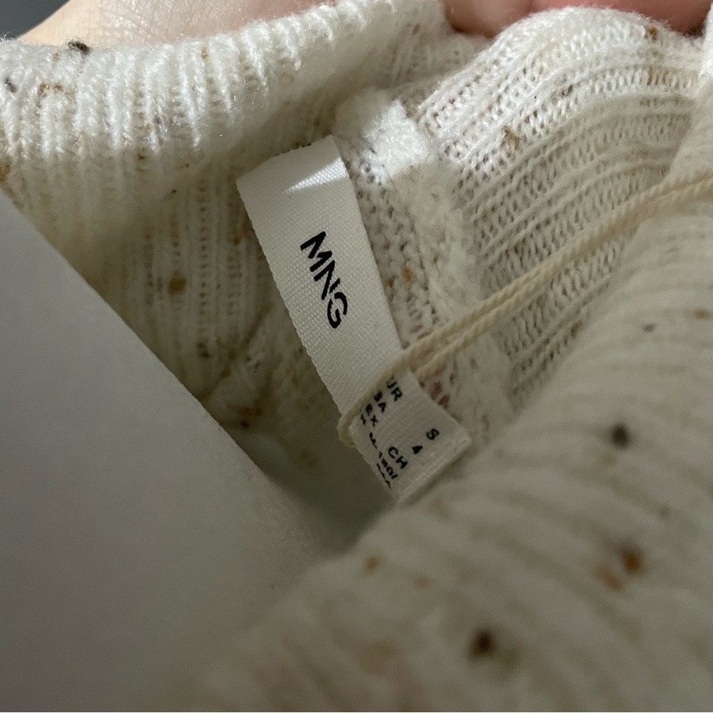 MNG Speckled Cream Knit Sweater Dress - Super Cozy! - Picture 4 of 5